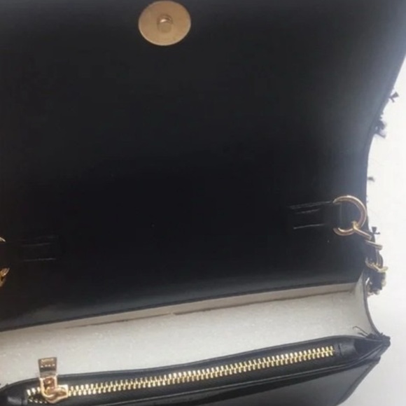 Bebe Kamala Black & Blue Tweed Crossbody Bag - Picture 3 of 4